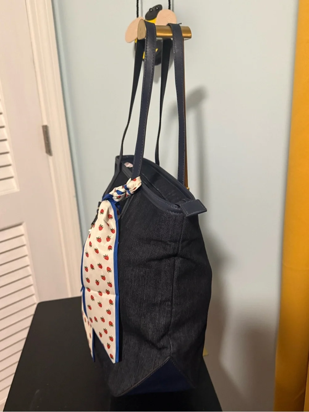 Michael Kors Dark Blue Denim Tote with FREE Scarf Accent!